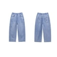 thumbnail image 6 of CONROSES Boys Casual Jeans Wide Leg Baggy Jeans for Child Solid Y2K Elastic Waist Cozy Streetwear Denim Trousers with Pockets, 6 of 9