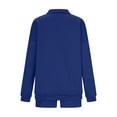 thumbnail image 5 of Two Piece Sets for Women Trendy V-Neck with Zipper Long Sleeve Short Pants Lounge Sets for Women Outfits Loungewear Blue M, 5 of 8
