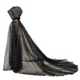 thumbnail image 3 of Yvsxxv 1Pc Black Starry Glitter Hooded Cloak Shiny Formal Outerwear for Women Men, 3 of 7