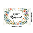 thumbnail image 2 of Floral Design Retirement Celebration Banner Decorative Flower Pattern Happy Retirement for Retirement Party Office Celebration Indoor Decoration, 2 of 9