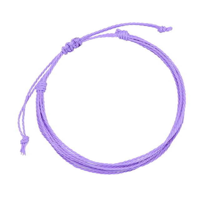 Qarigey trenzada de cordón de cera, joyería estética Multicolor ajustable, pulseras bohemias enceradas, cuerda de mano, playa Universal para Ropa, zapatos y accesorios Miscelánea Púrpura claro Qarigey AP010276-05