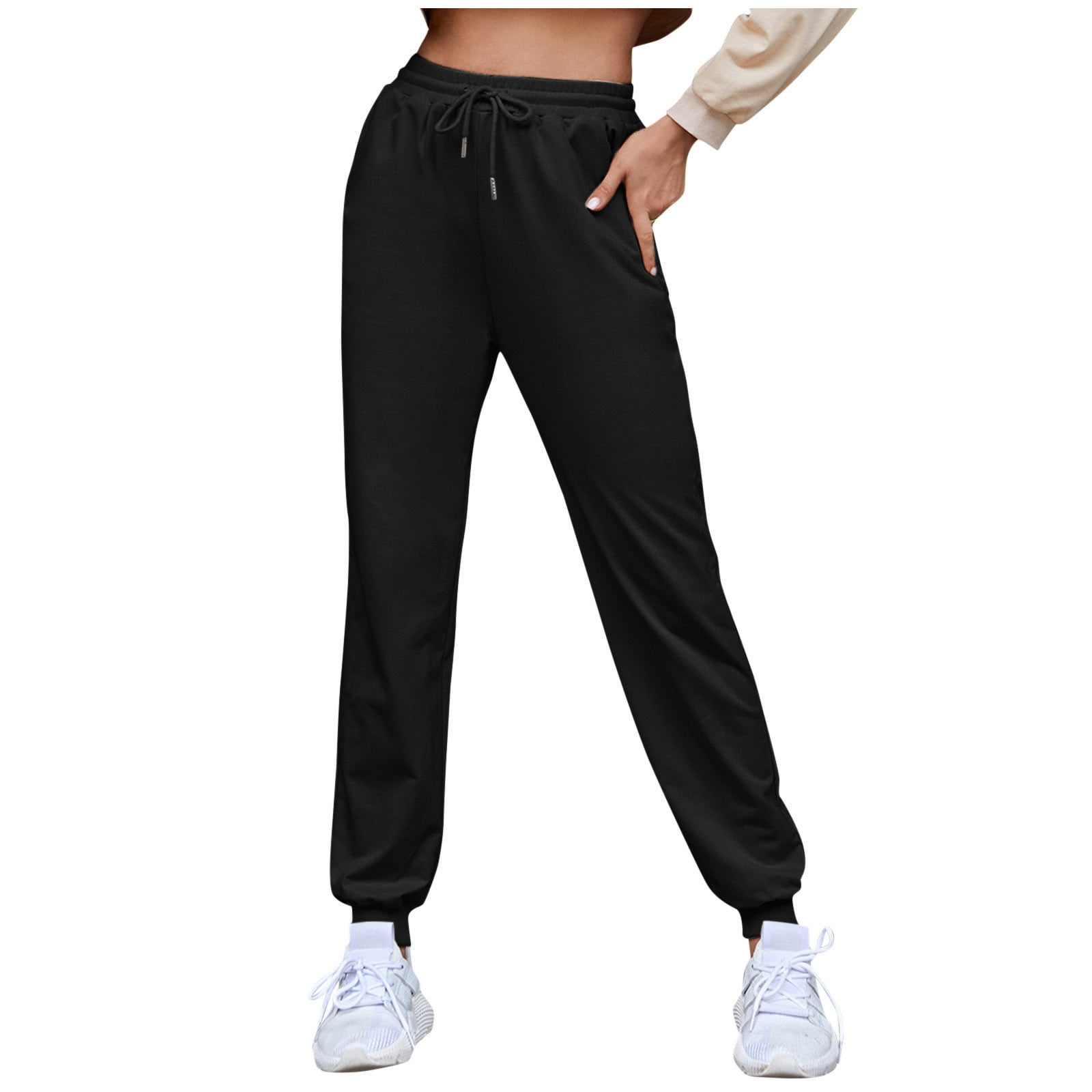 Womens Joggers Sweatpants Soft Lightweight Skinny Solid Soft Stretch Pockets  - Walmart.com