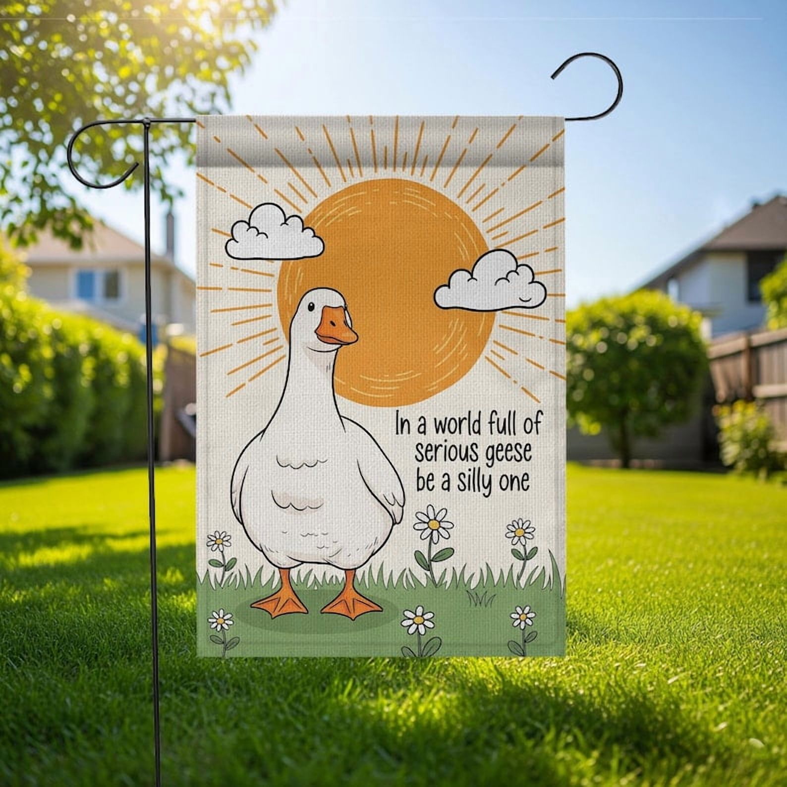 TiniDecor Silly Goose Garden Flag – 36”x60” Funny Animal Yard Sign, Whimsical Outdoor Decor