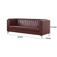 thumbnail image 5 of Benjara Microfiber Sofa with Vertical Pleated Design and Metal Legs, Brown, 5 of 5