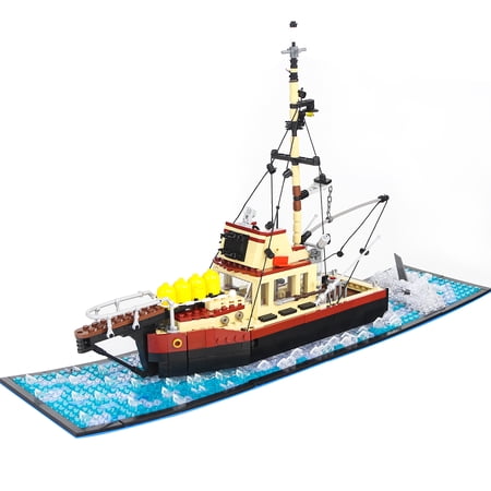 Moc Orca Jaws Boat Building Blocks Creative Ship Building Kit Toys Fishing Boat Model Assembly bricks Toys Adult Kid Birthday Best Gifts