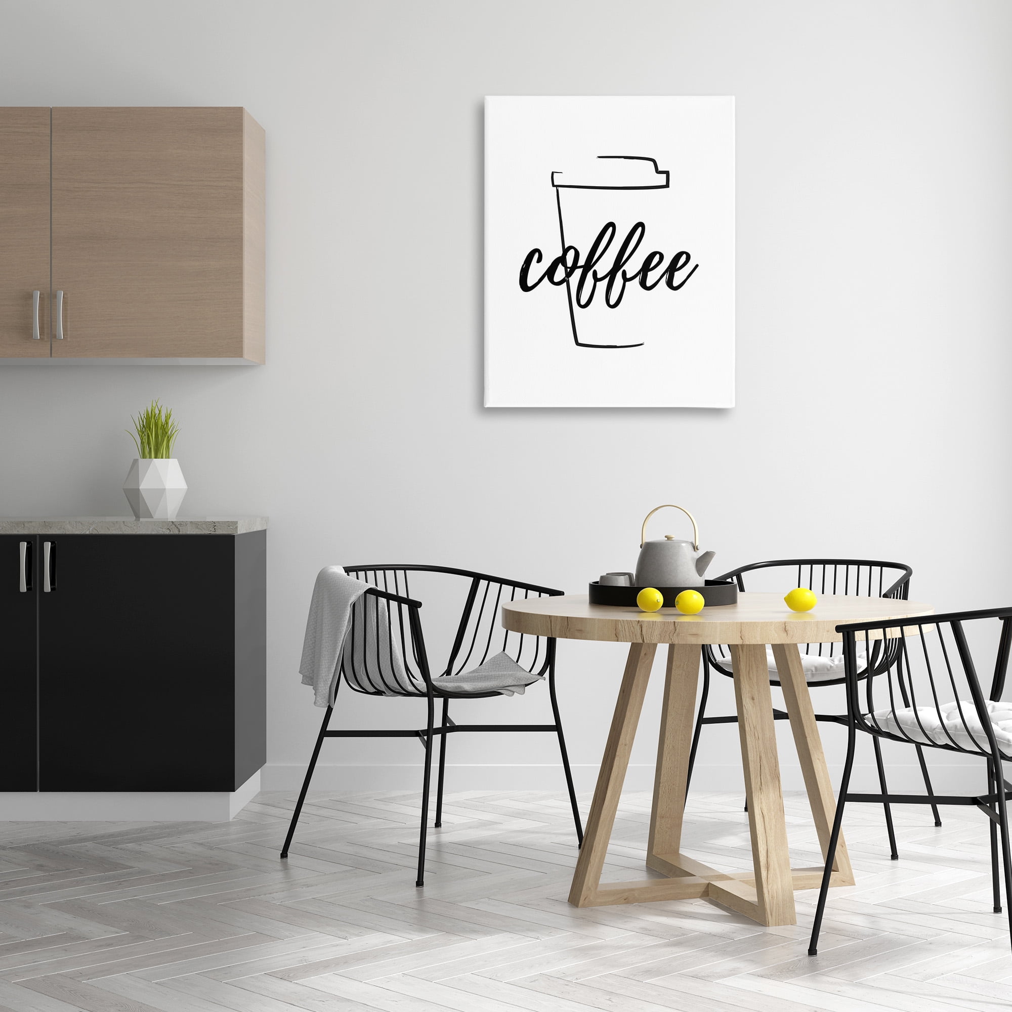 Stupell Industries Minimal Coffee Cup Food & Beverage Painting Gallery Wrapped Canvas Art Print Wall Art, 30 x 40