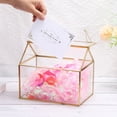 thumbnail image 4 of Uxcell Glass Wedding Card Box with Lock, 9" Clear Card Box for Reception Gold, 4 of 5