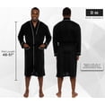 thumbnail image 3 of Ross Michaels Mens Robe Lightweight- Mid Length - Summer Bathrobe with Contrast Piping (Black, XXL), 3 of 6
