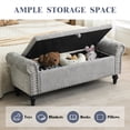 thumbnail image 2 of Weture 51-Inch Chenille Upholstered Bedroom Storage Bench with Nailhead Trim,Light Gray, 2 of 8