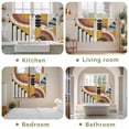 thumbnail image 6 of Geometric Tier Curtains, Abstract Black Middle Century Boho Yellow Red Stripes Light Filtering Kitchen Curtains, 2Pcs Rod Pocket Half Window Treatments Panels for Sink Cafe Cabinet Basement 27.5x45In, 6 of 9