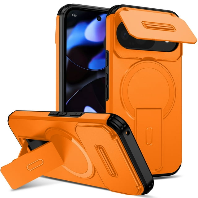 GANGXUN Magnetic Case for Google Pixel 9 – Shockproof Protective Cover with Hidden Kickstand & Double Layer Protection
