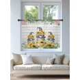 thumbnail image 4 of Sheer Curtains 45 Inch Length, Sunflower Gnomes Semi Sheer Curtains Light Filtering Window Treatment, Spring Eucalyptus Floral Gray Wooden Privacy Voile Drapes for Living Room Bedroom 52x45 Inch, 4 of 7