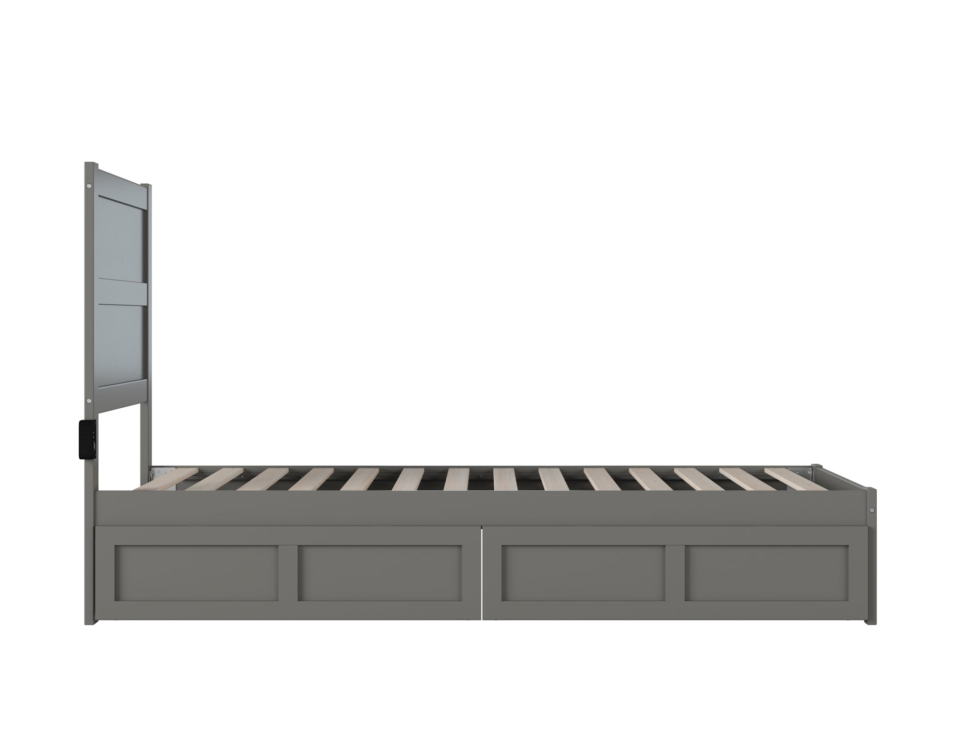 AFI NoHo 14" Twin XL Wood Platform Bed Frame with Set of 2 Storage Drawers, Grey