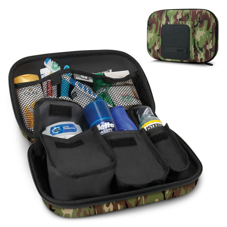 USA GEAR Hard Shell Toiletry Travel Bag Organizer Kit with