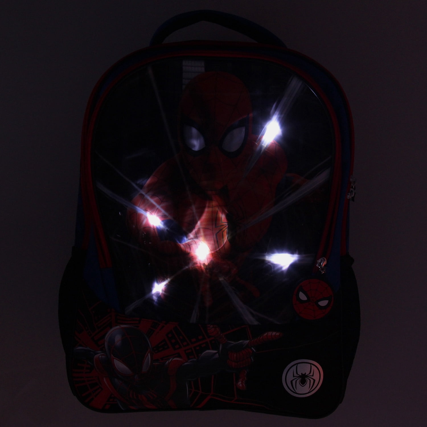 Marvel Spiderman And Miles Morales Light-Up Web Slinger 16" Travel Backpack Book Bag