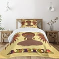 thumbnail image 3 of Ambesonne African Quilted Bedspread Set 2 Pcs, Turban Palms Cultural, Twin Size, Multicolor, 3 of 6