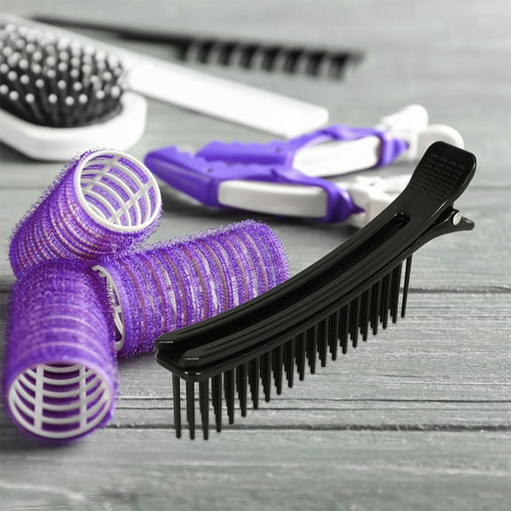 Hemoton 2pcs Hairdressing Roller Clips Hot Curler Claw Clip For Sectioning And Styling Plastic Hair Styling Clip For Home Travel