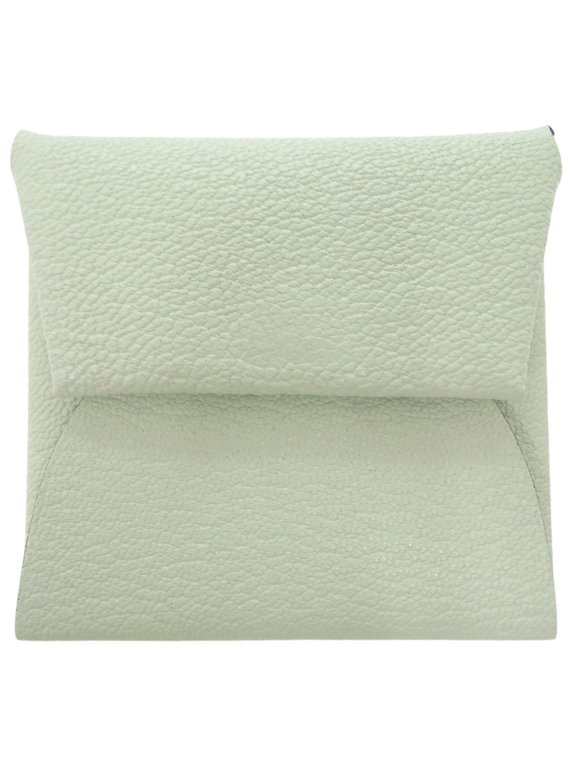 Pre-Owned Hermes Bastia Chevre Vert Fizz W stamp (2024 production) Wallet/Coin Case Green...