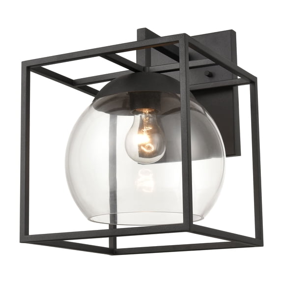 Elk Home Cubed 13-inch High 1-Light Outdoor Wall Sconce in Charcoal