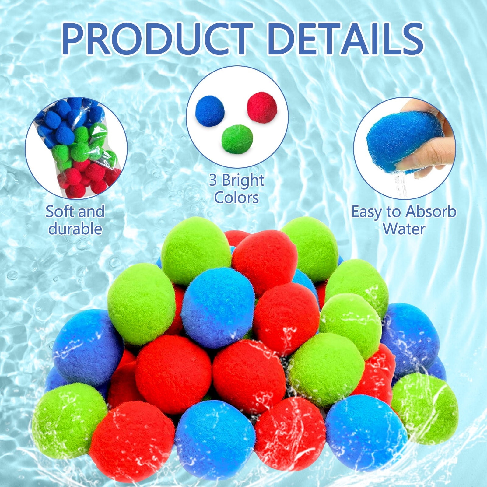 Pelotas De Agua Reutilizables Para Piscina - Set De 30 Esponjas Mágicas, Juguetes Acuáticos Para Niños Y Adultos, Diversión En Familia En Playa Y Patio