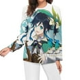 thumbnail image 3 of Genshin Impact Women's Pajama Top 3D Digital Print Sleepwear Trendy Crewneck Pullovers Long Sleeve Shirts S, 3 of 8