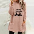 thumbnail image 3 of Gibobby Sudaderas Navideñas para Mujeres Abrigo de invierno para mujer Chaqueta de lana suelta de manga larga con bolsillos(Rosa,M), 3 of 4