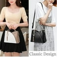 thumbnail image 2 of Sac à Main pour Femmes avec Coutures Contrastées et Franges, Mode en Cuir Color Block, Petit Sac à Bandoulière avec Poignée, 2 of 6