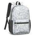 thumbnail image 2 of 17 Inch Lightweight Backpack,PVC Waterproof Oxford Fabric, Ergonomically Designed, with Large Capacity, Adventure Map Print, 2 of 5