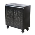 thumbnail image 5 of GZXS Distressed Steel Storage Cabinet, 27.55" Art Accent Organizer Furniture with 2 Doors in Embossed Patterns, Vintage Small Decorative Sideboard for Home Office, Living Room, Bedroom, Antique Black, 5 of 8