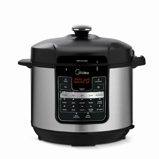 Olla Multiusos de Presión y Freidora De Aire Midea MPA64A2ESS 4L 6L