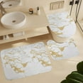 thumbnail image 6 of 4Pcs Luxury Rose Gold Foil Marble Shower Curtain Sets, Bathroom Set Decor with Non-Slip Bath Mat, Toilet Lid Rug and Contour Mat, 72 x 72inch, 6 of 8