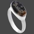 thumbnail image 2 of Natural Palm Root Fossil Agate 925 Sterling Silver Ring s.9 Jewelry R-1057 SDR224476, 2 of 5