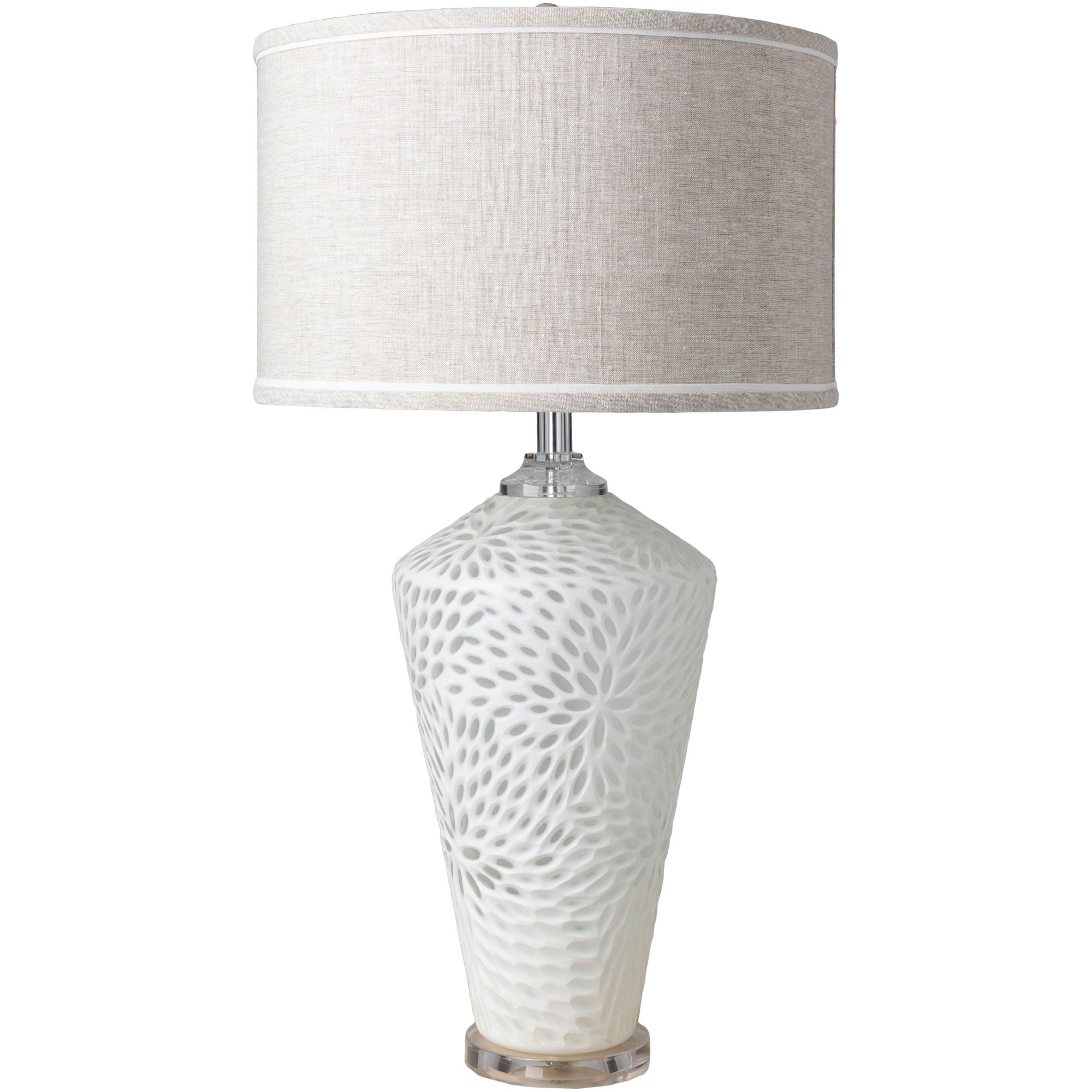 30" Contemporary Style Table Lamp with Light Gray Linen Shade Walmart