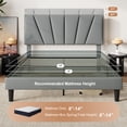 thumbnail image 6 of Amolife Queen Size Platform Bed Frame with Adjustable Velvet Upholstered Headboard, Gray, 6 of 8