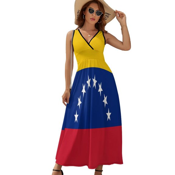 Flag of Venezuela Sleeveless Dress Dresses Women Summer Evening Dresses Ladies Bohemia Long Dresses