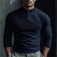 thumbnail image 6 of Men's Classic Cotton long Sleeve Henley Shirt 7 Colors, 6 of 7