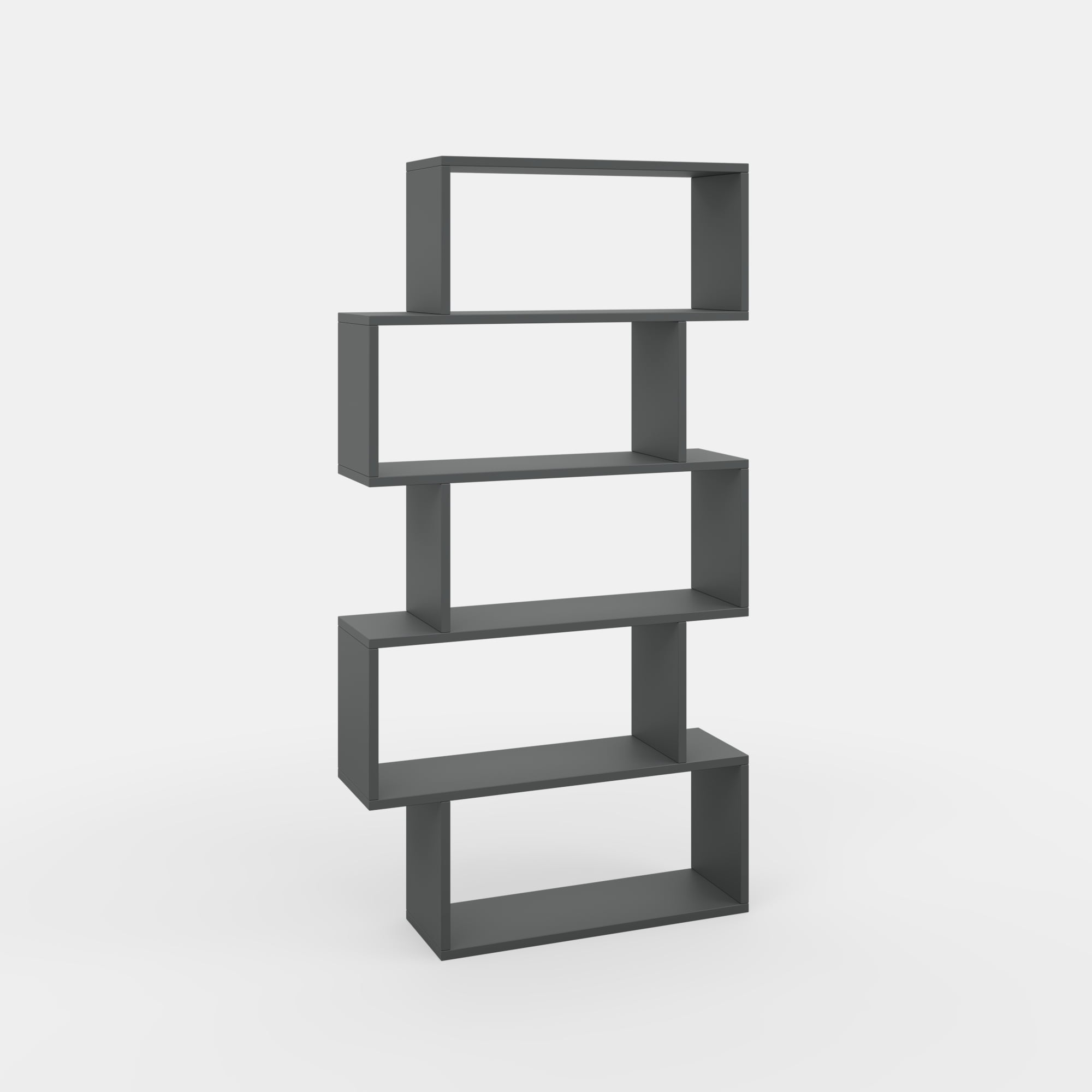 Ada Home Decor Barclay Multiple Tier Open Shelf Modern Bookcase, Anthracite