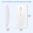 thumbnail image 3 of Mouse Bluetooth SUNGI delgado, silencioso, inalámbrico y recargable, blanco, 3 of 6