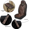 thumbnail image 6 of Xixirimido Car Seat Covers for Front Seats 5Pcs Car Accessories with Seat Belt Covers & Center Console Cover Universal Fit for SUVs,Vans,Trucks,Sedans, Bat Leather Print, 6 of 8