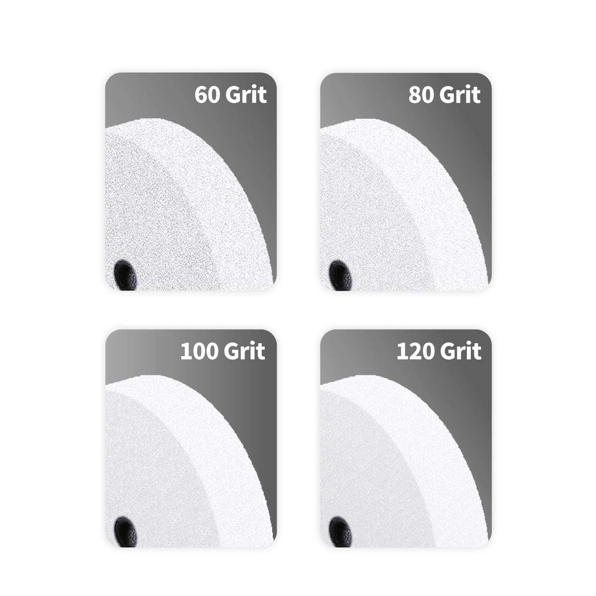 POWERTEC Bench Grinder Wheel + Diamond Wheel Dresser 8 Inch 120 Grit, White Aluminum Oxide Grinding Wheel for Bench Pedestal Grinder, 1" Thick 5/8" Arbor, Sharpening Shaping Blade, Chisel, Drill Bits