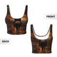 thumbnail image 6 of Rateoe Western Rainy Desert Cowboy Print Womens' Sports Bras Scoop Neck Sports Vest- Padded U Back Seamless High Impact Support, 6 of 7