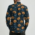 thumbnail image 4 of JGNGSHN Halloween Tshirts for Men Long Sleeve Funny Spooky Season Leopard Pumpkin Shirt Fashion Casual Tees Thanksgiving Fall Tops, 4 of 7