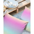 thumbnail image 2 of Pack of 2 Outdoor Pillow Covers, Pink Blue Purple Yellow Gradient Waterproof Square Throw Pillowcase Cushion Decorative Pillow Covers for Couch Patio Tent, 24x24 in, 2 of 6