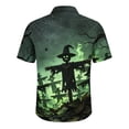 thumbnail image 5 of GrmtClth Mens Halloween Daily Wear Button Down Shirt Short Sleeve Full Spooky Rust Grain Print Soft Casual Blouse Hot Pink L, 5 of 5