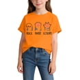 thumbnail image 2 of Babcutegg Kids Printed Round-Neck Short Sleeve T-Shirt – Casual Summer Top with Cat Paw Design, Soft Cotton Blend, Breathable Everyday Wear Orange Size 2-4, 2 of 6