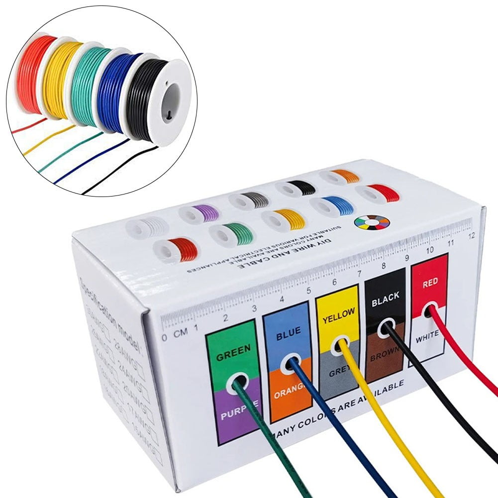 5 Roll Stranded Wire Spool-Flexible Pvc Tinned Copper Electronic Wire - 5 Colors 18Awg 5X5M
