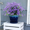 thumbnail image 4 of Morttic 6 Bundles Artificial Camellia Flowers No Fade Faux Autumn Plants, Fake Indoor Outdoor Greenery for Thanksgiving Christmas Wedding Party Home Garden Fireplace Decor (Purple), 4 of 9