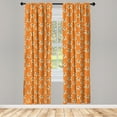 thumbnail image 4 of Ambesonne Floral Window Curtains, Flowering Lily Blossoms Art, Each 28" W x 95" L, Dark Orange and Cream, 4 of 4