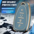 thumbnail image 5 of Key Fob Cover Compatible with Chevrolet Equinox Bolt Trax Sonic Blazer Trailblazer Traverse Cruze Keychain Case Holder Protector,Gold-Blue, 5 of 6