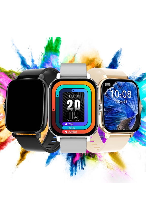 1.7" Smart Watch for Women - Bluetooth Call Fitness Tracker with Stopwatch/Sleep Monitor/Menstrual Reminder, Find The Phone, Waterproof Smartwatch Compatible with Android iPhone (Gold)